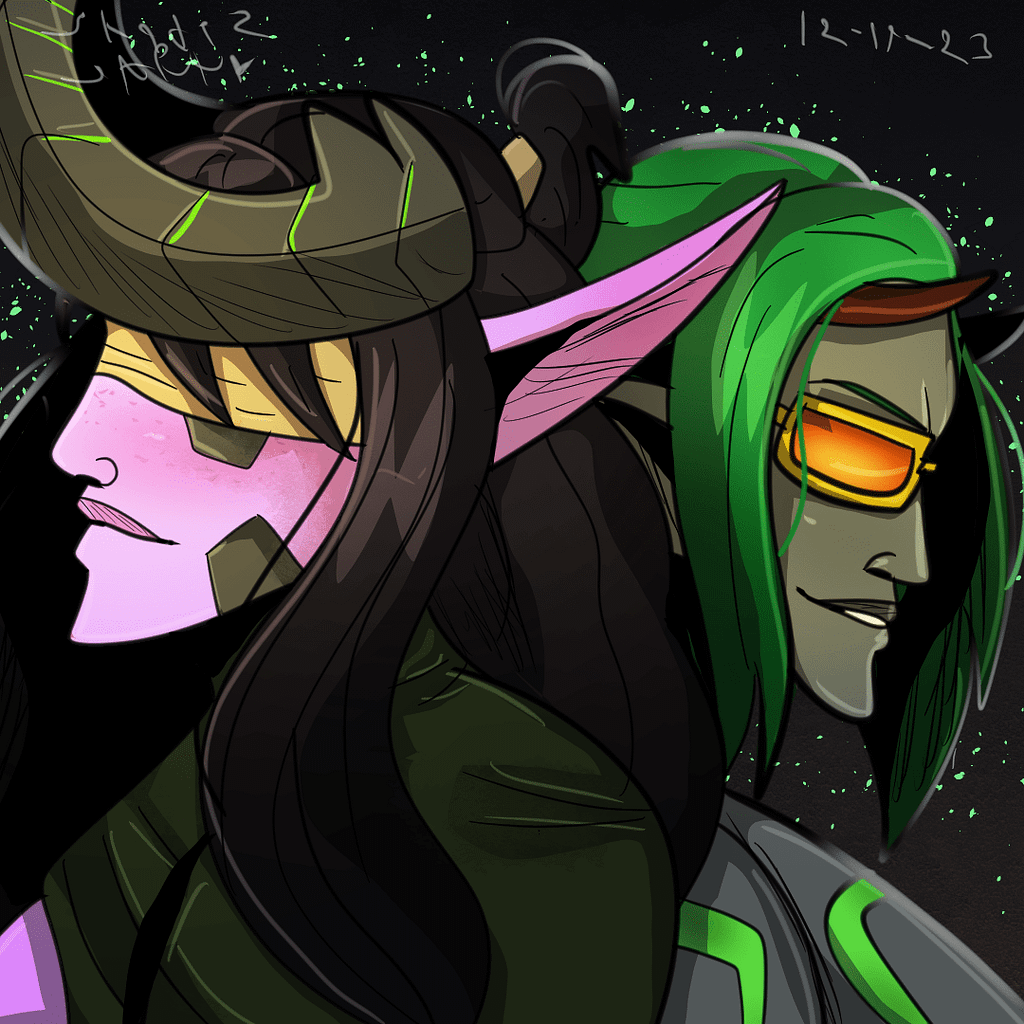 Shadez's current design next to his old one.